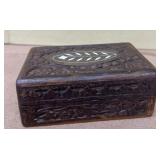 Wooden carved jewelry box