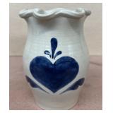 Straw town pottery ruffled vase