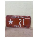 1964 star 21 Indiana license plate