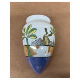 Hand-painted wall pocket windmill design made in