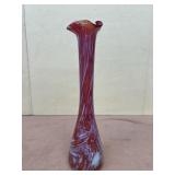 White swirl glass vase
