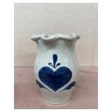 Straw town pottery ruffled vase