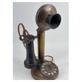Brass Rotary Candlestick Phone