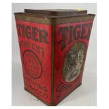 TIGER CHEWING TOBACCO fiber board MERCHANT CAN
