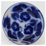 Antique Flow Blue Spinach Leaf Plate *has small