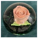 Gibson Pink Rose Paperweight