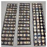 (3) Log Cabin Crazy Quilt Runners, Early