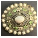 Whitestone antique brooch missing one stone