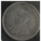 1920 silver Canadian five cent coin