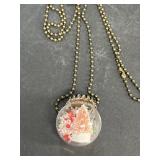 Vintage Christmas globe necklace