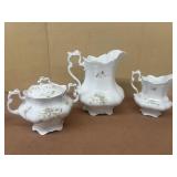 Johnson Brothers cream, sugar, and pitcher