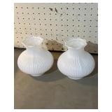 (2) milk glass lampshades