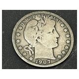 1907-D Half Dollar Silver Coin