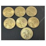 7 Sacagawea 2000 Dollar Coins