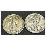 1937S/45D Walking Liberty Half Dollar Coins
