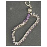 Sterling silver purple stone bracelet
