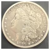 1885 O Morgan silver dollar