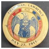 1911 military Field day Lawrence button