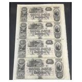 Canal Bank $10 uncut sheet bills