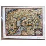 Aquatint map on LAID paper original