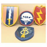 Wooden military insignia decorations