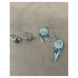 Heart shaped ring size 7 and silver tone ring