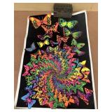 1974 butterfly black light poster