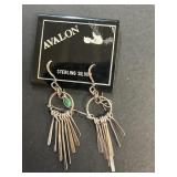 Avalon Sterling silver earrings with green stone