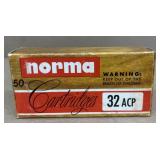 NORMA 32 ACP full jacket ammunition-NO SHIPPING