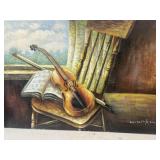Violin painting on canvas