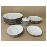 Lennox Maywood plates, saucers & sugar dish-LOCAL