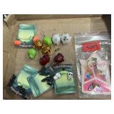 Halloween earrings and Barbie pin