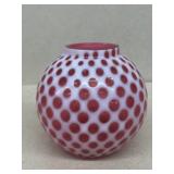 Cranberry polkadot lampshade