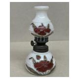 White lamp, burgundy flower