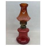 "Homesteader" Model Cranberry oil lamp
