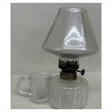 Clear lamp with glass match holder