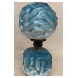 Blue Satin Glass "Drape" Pattern