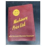 1960 new Holland, machinery, price list