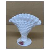 Fenton hobnail fan vase