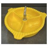 California pottery divided dish