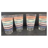 Mid-century glasses with striped lines