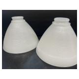 Pair of white lamp shades glass