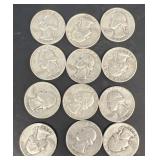(12) silver quarters