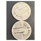 (2) silver liberty half dollars