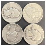 (4) silver quarters