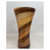 Caramel Swirl Art Glass Vase