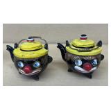 Clown, teapot salt and pepper shakers vintage