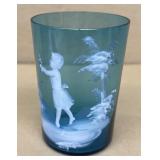 Mary Gregory blue cup girl with flour