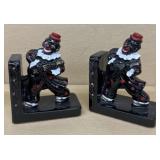 Porcelain clown book ends vintage