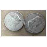 (2) Franklin Silver 1/2 Dollars